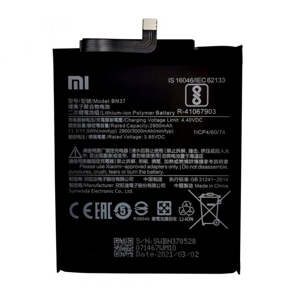 For Redmi 6a Bn37 3000 Mah Cell Phone Battery Replacement