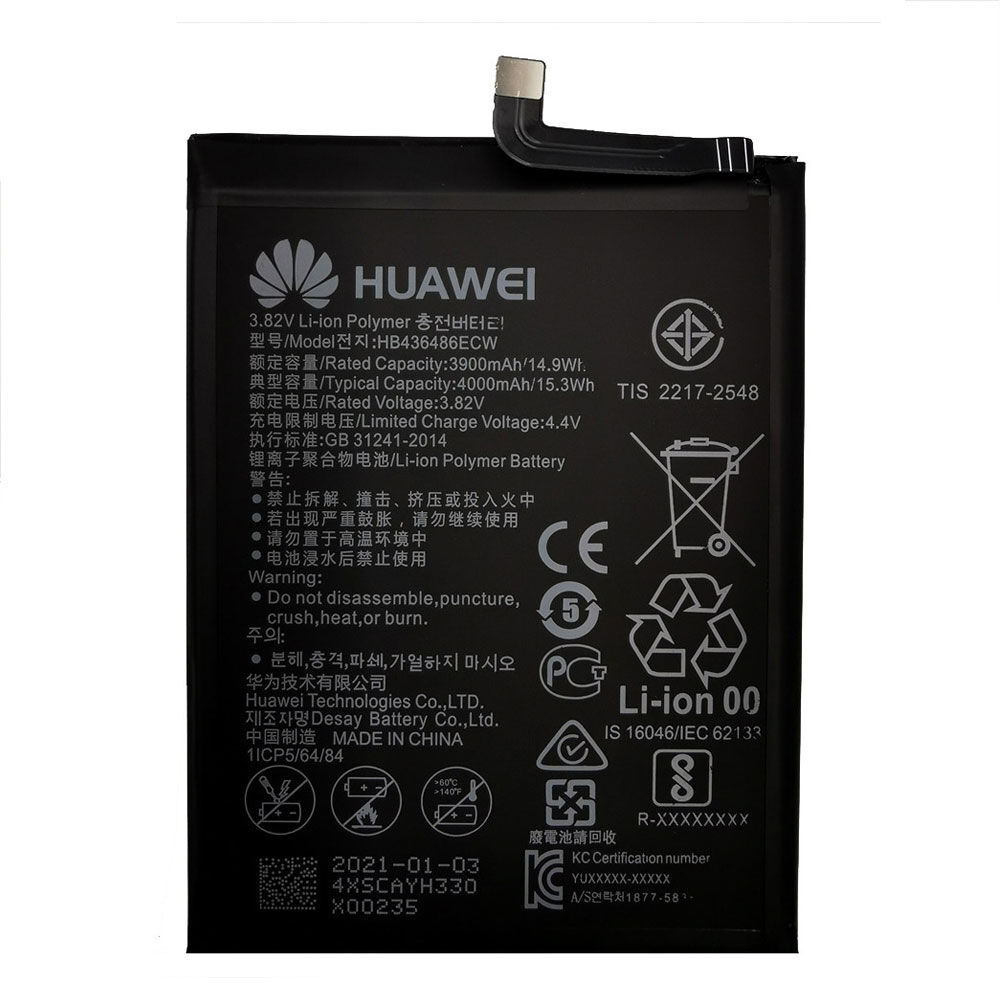 For Huawei P20 Pro HB436486ECW 4000 mAh Cell Phone Battery Replacement