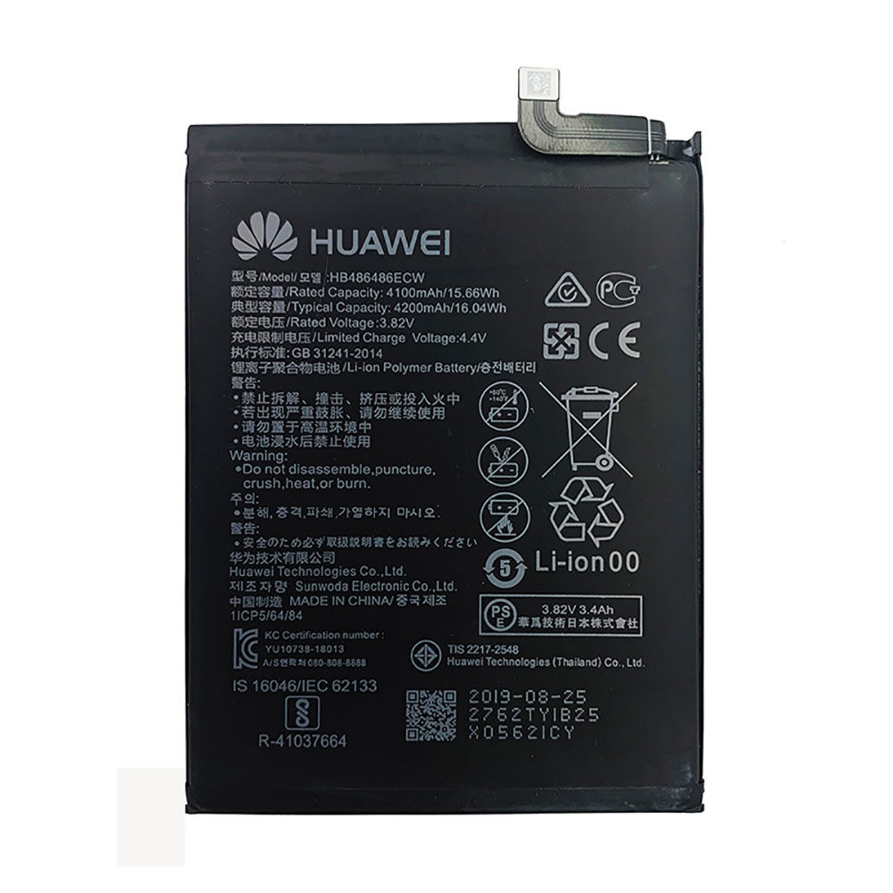 For Huawei P30 Pro HB486486ECW 4200 mAh Cell Phone Battery Replacement